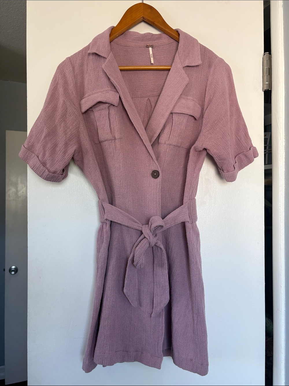 Free People Dusty Rose Shirt Mini Dress - Picture 4 of 7